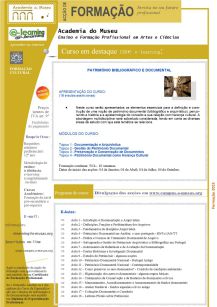 Cartaz de divulgação | Formação e-Learning | Património Bibliográfico e Documental